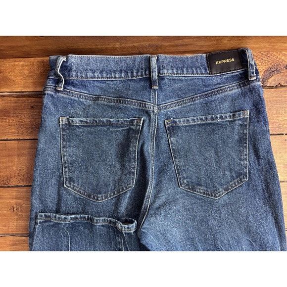 Express Jeans Women's 8L (Fits 30x28) Blue Denim Straight Ankle High Rise - Picture 1 of 7